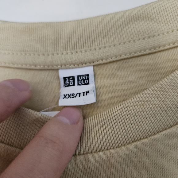 UNIQLO Mercerized Cotton Short Sleeve Mini Dress Yellow XXS NWT - Picture 4 of 6